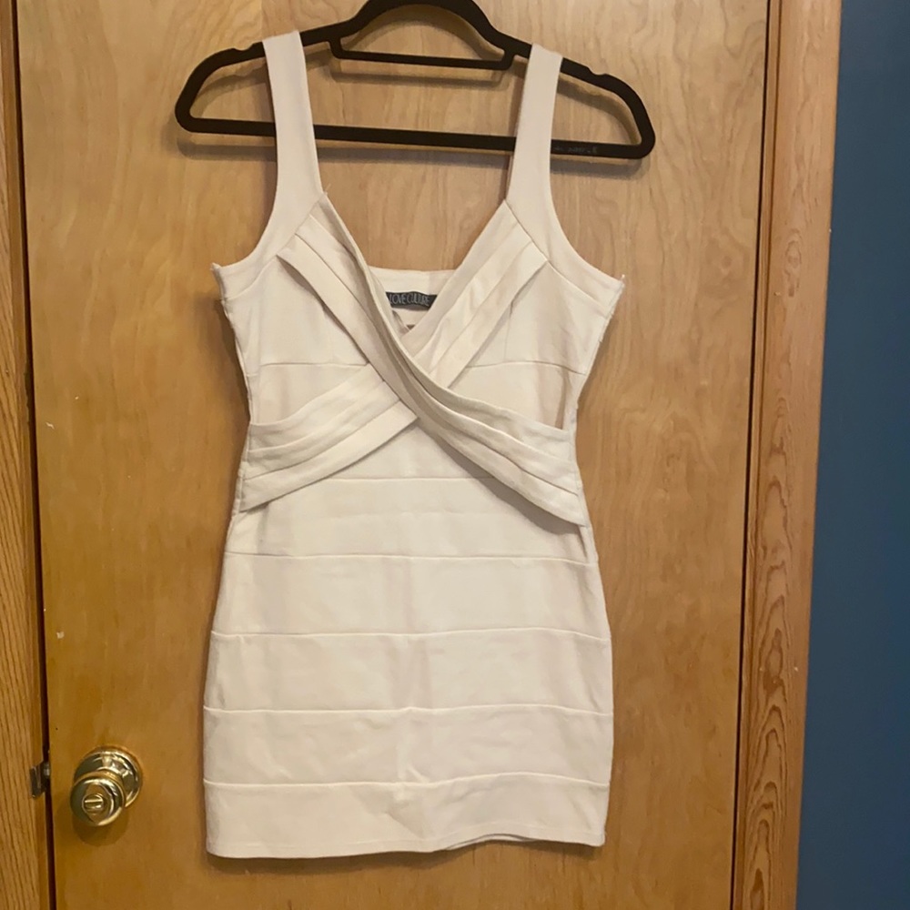 Large beige mini dress